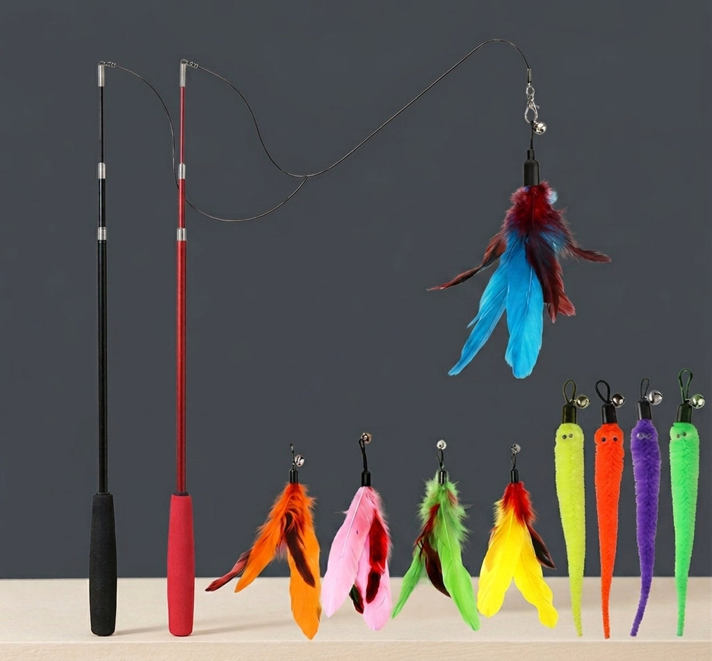 Purrea WhiskerWand - Interactive Feather Cat Toy